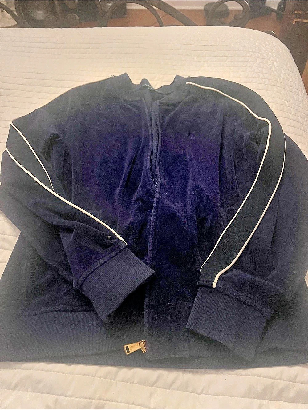 Lauren Ralph Lauren Velour Track Jacket Black Medium
